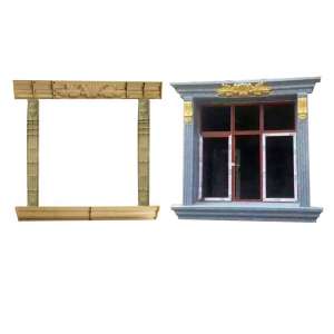 Cửa sổ giả vuông kích thước cột  16cm (1 mét dài khuôn)