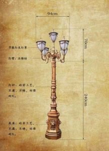 Cột đèn đã hoàn thiện đầy đủ  đúc phào chỉ GFRC